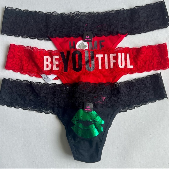 NWT La Senza 3 piece bundle (3 tanga/thong) L - Picture 1 of 7